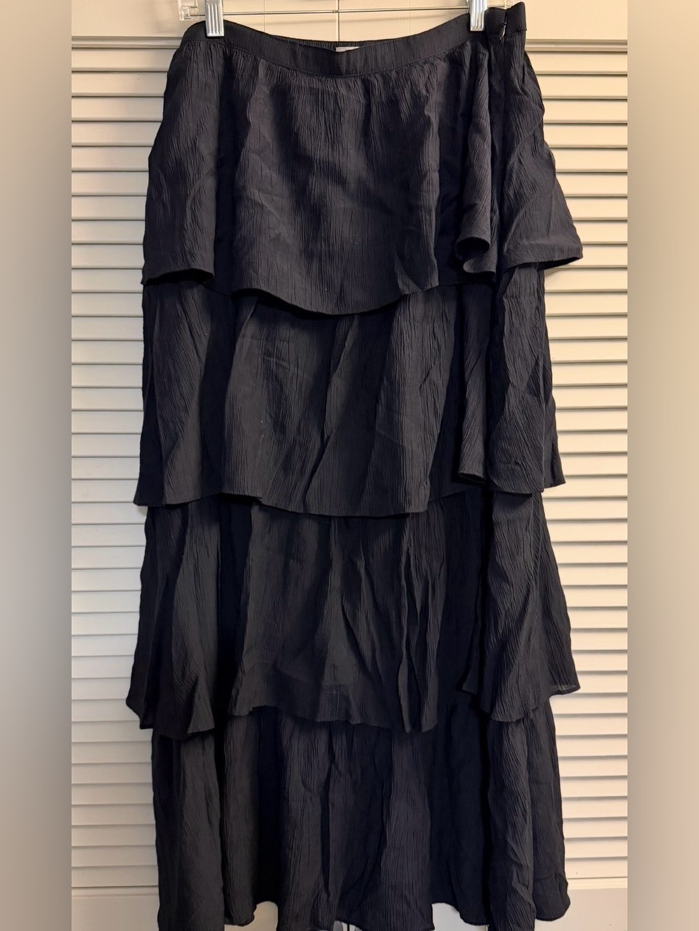Abercrombie & Fitch Black Tiered Ruffle Maxi Skirt - Women medium